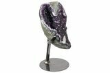 Amethyst Geode Section With Metal Stand - Uruguay #153462-5